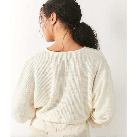 Out From Under Raye Cozy Thermal Tie-Front Top Size Medium - Picture 9 of 10